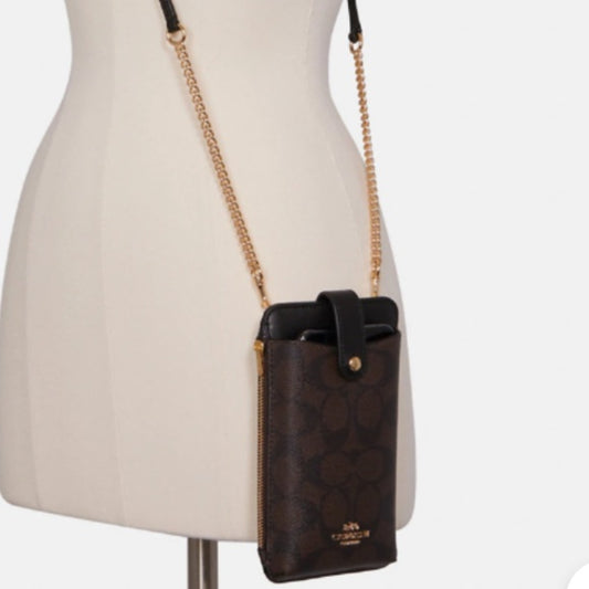 Coach Phone Crossbody In Signature Canvas