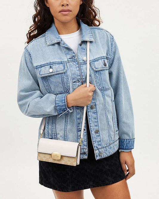 Eliza Small Flap Crossbody In Signature Canvas Coach