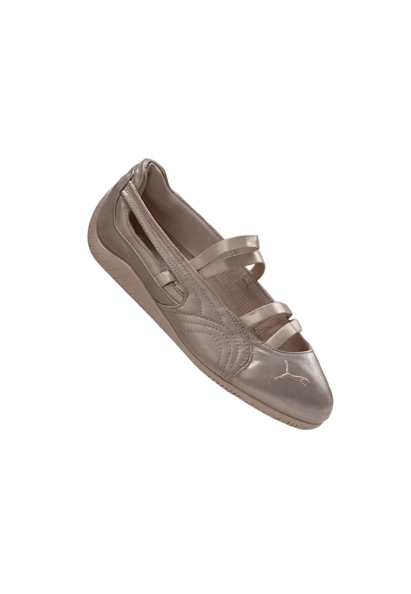Puma Speedcat Ballet Ankle Strap Ballerina Shoes Rose / Silver