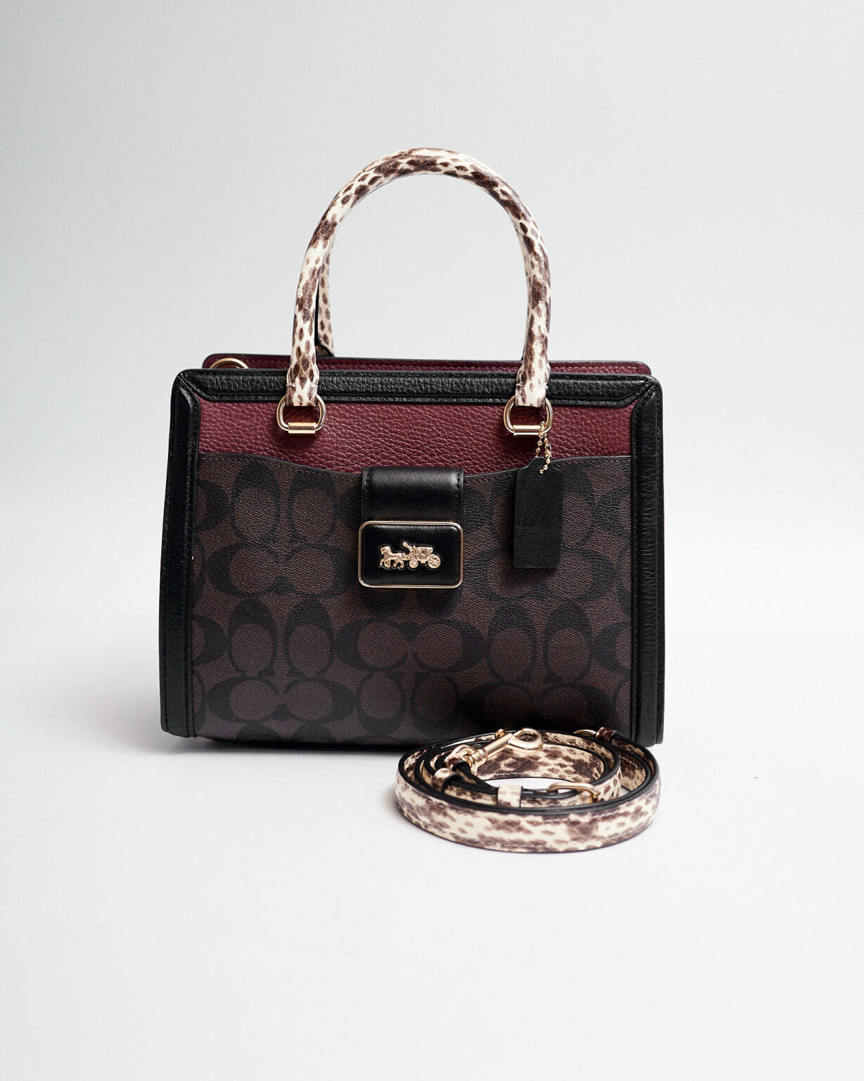 COACH GRACE MONOGRAM X PLUM MINI TOTE BAG