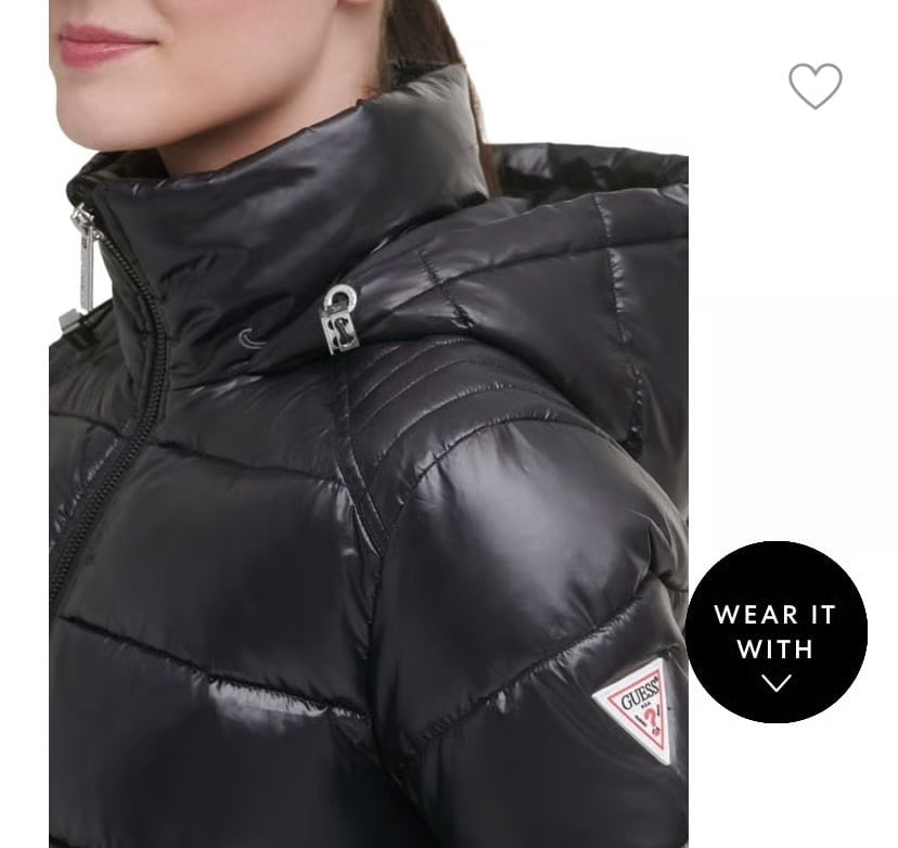 Guess hooded puffer jacket size M