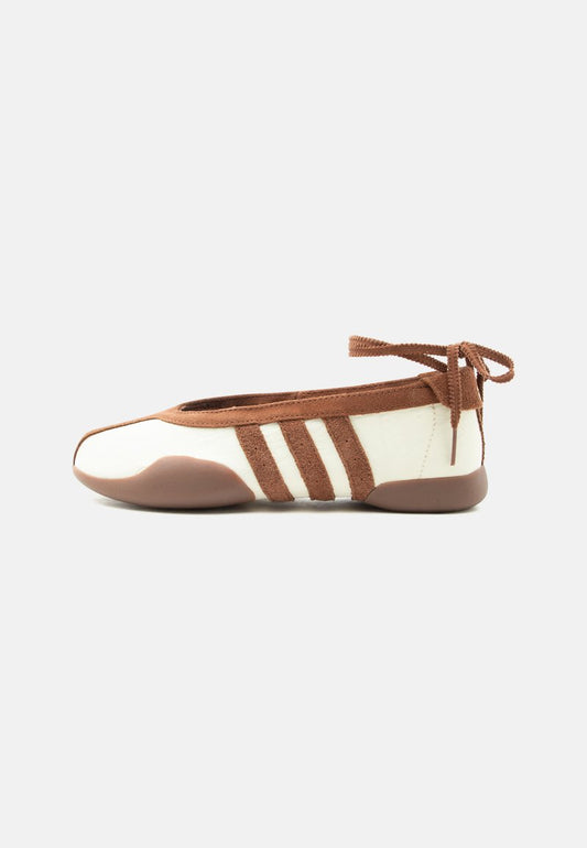Adidas Taekwondo Mei Ballet Ankle Strap Ballet Pumps Creamy White Brown Gold
