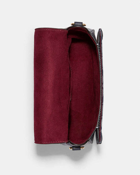 Coach Georgie Saddle Bag In Signature Chambray