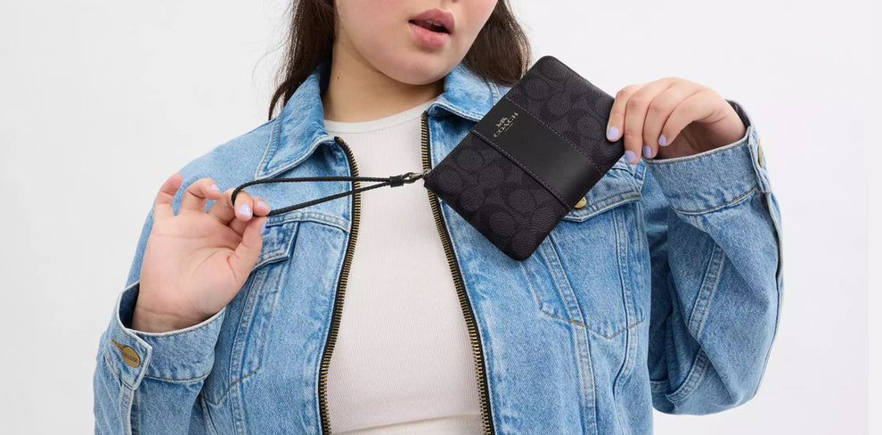 Coach Colorblock Coated Canvas Signature Small Wristlet