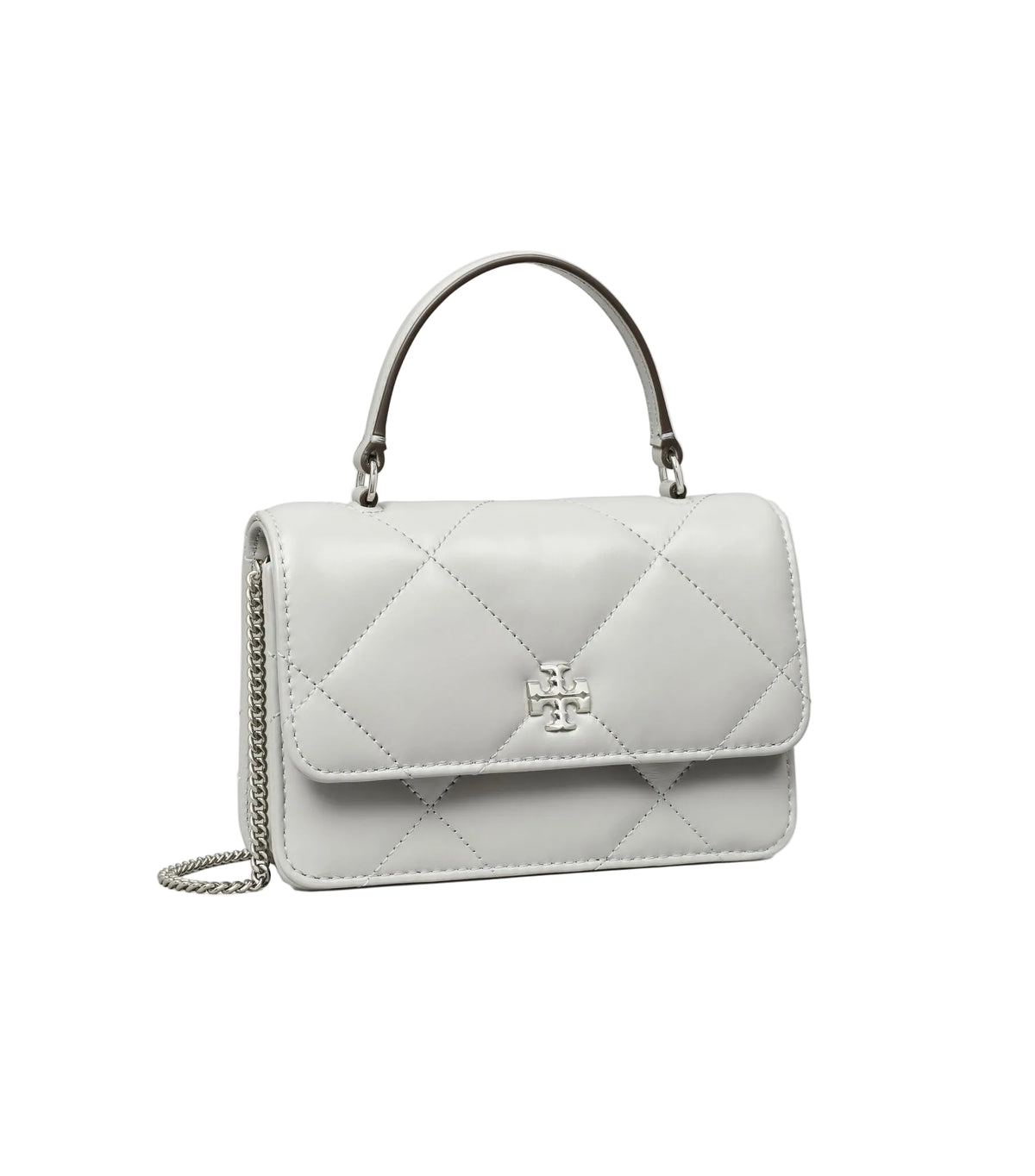 Tory Burch Mini Kira Diamond Quilt Charm Top-Handle Crossbody