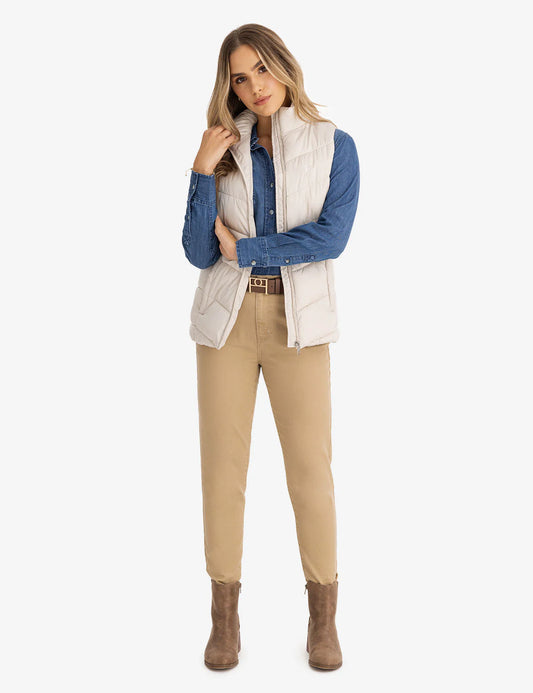 U.S. Polo Assn. Classic Puffer Vest in off white size L