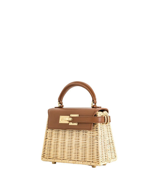 JW PEI Elise Natural Rattan Weaving Handbag