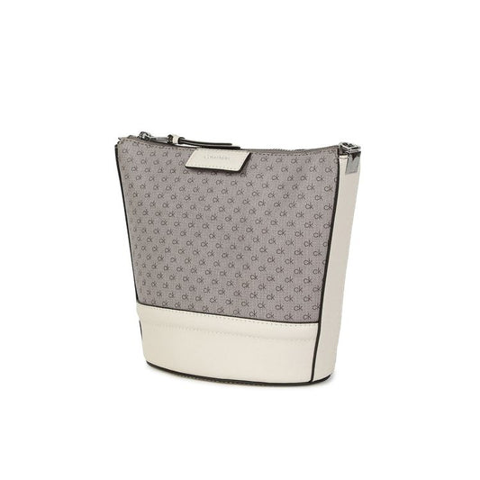 Calvin Klein White Solid Sling Bag with Detachbale Strap