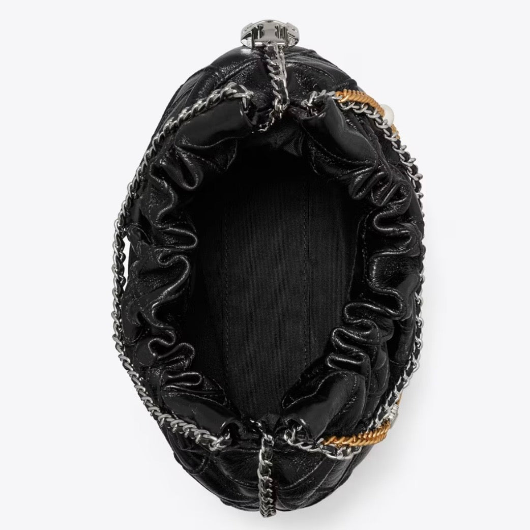 TORY BURCH MINI FLEMING SOFT DISTRESSED HOBO BAG