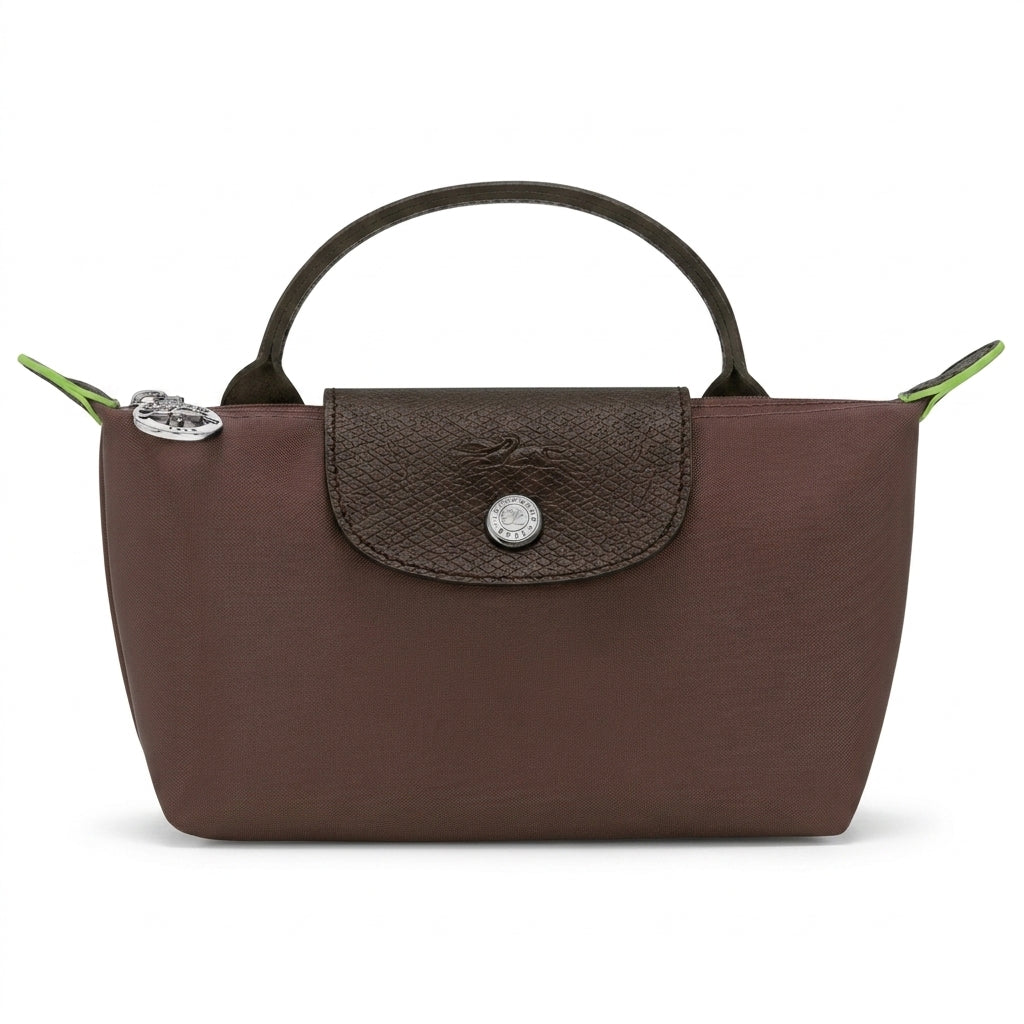 L.O.N.G.C.H.A.M.P LE PLIAGE GREEN POUCH in mocha