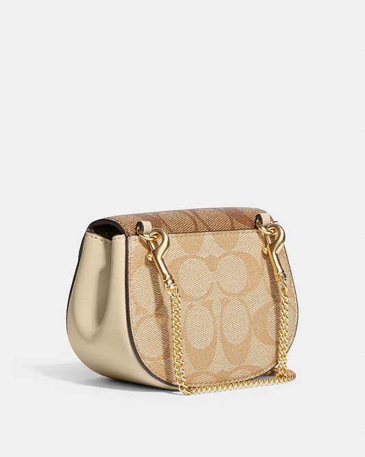 Coach Morgan Mini Card Case On A Chain In Signature Canvas