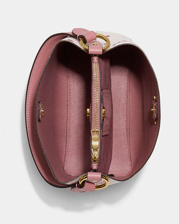 Coach Small Town Bucket Bag With Heart Petal Print