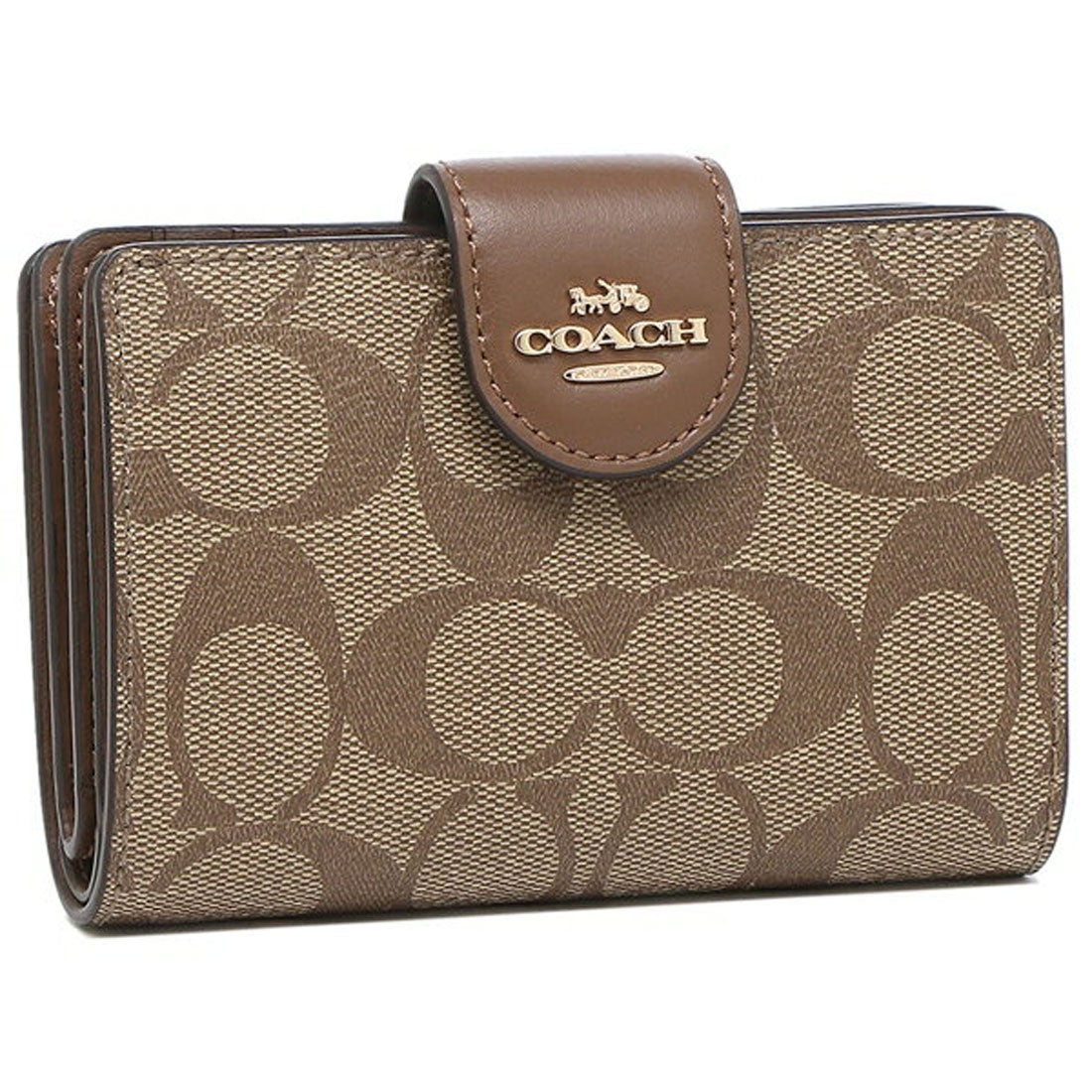 Coach Medium Corner Zip Wallet In Signature Canvas