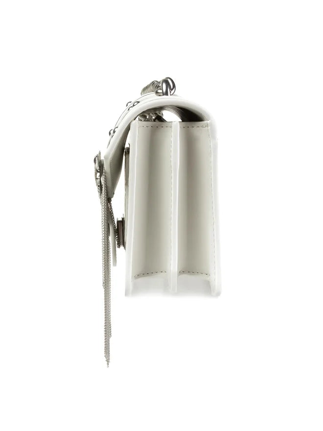 PINKO Chain Fringe Cross Body Bag In White