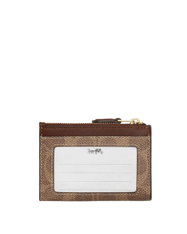Coach Mini Skinny Id Case In Signature Canvas cardholder