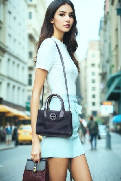 Tory Burch Ella Nylon Mini Tote Crossbody Bag