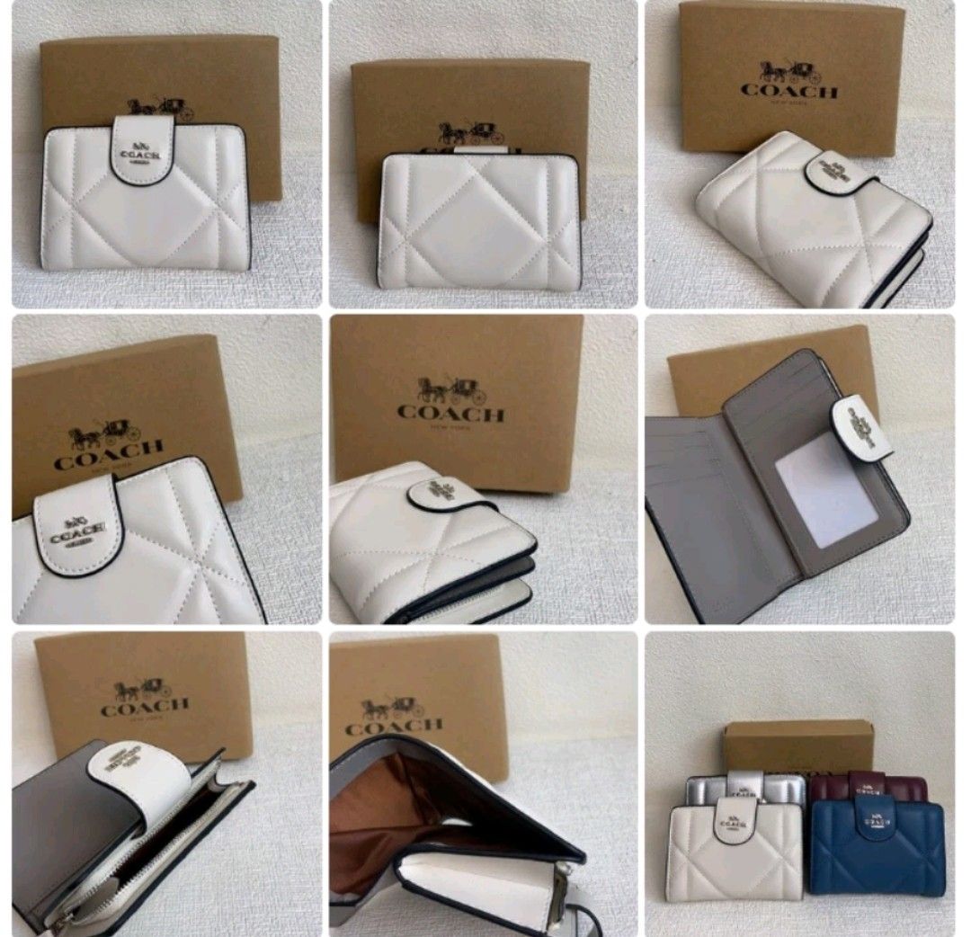 Coach Medium Corner Zip Wallet With Puffy Diamond Quilting