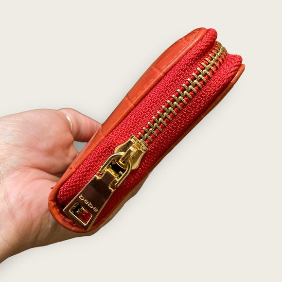 Bebe Evelyn Croco Zip Around Wallet