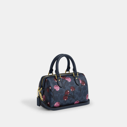 Coach Rowan Medium Crossbody Bag In Coach Print Canvas With Cherry Print