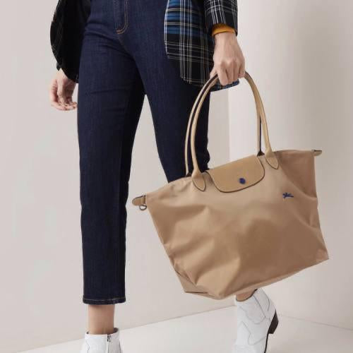 Longchamp Le Pliage Club L Shoulder Bag in beige