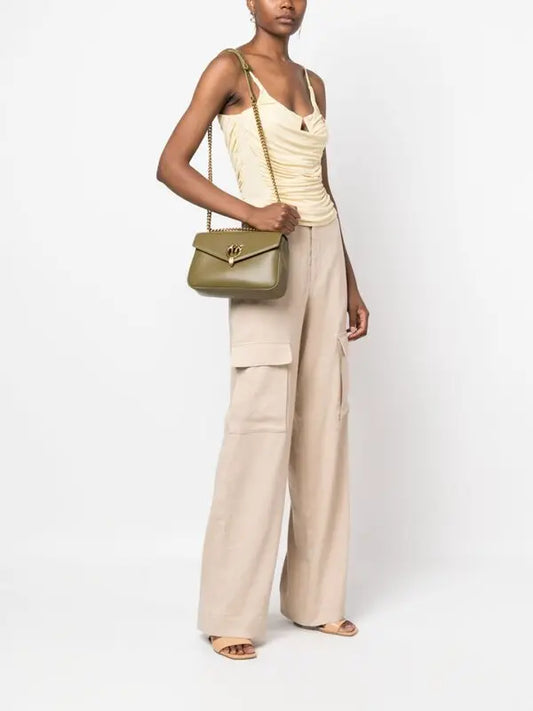 PINKO Cupido Leather Shoulder Bag