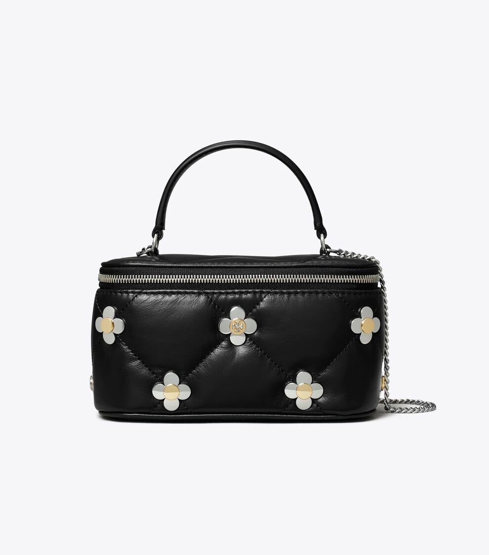 TORY BURCH KIRA DIAMOND QUILT CLOVER COSMETIC BAG