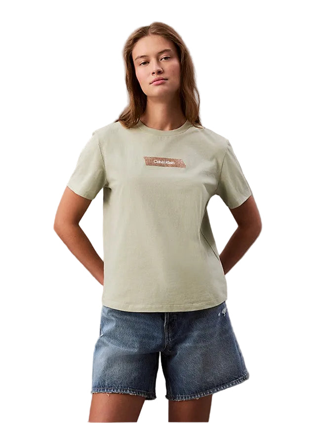 Calvin Klein T-Shirt Glitter Logo Classic in Mint
