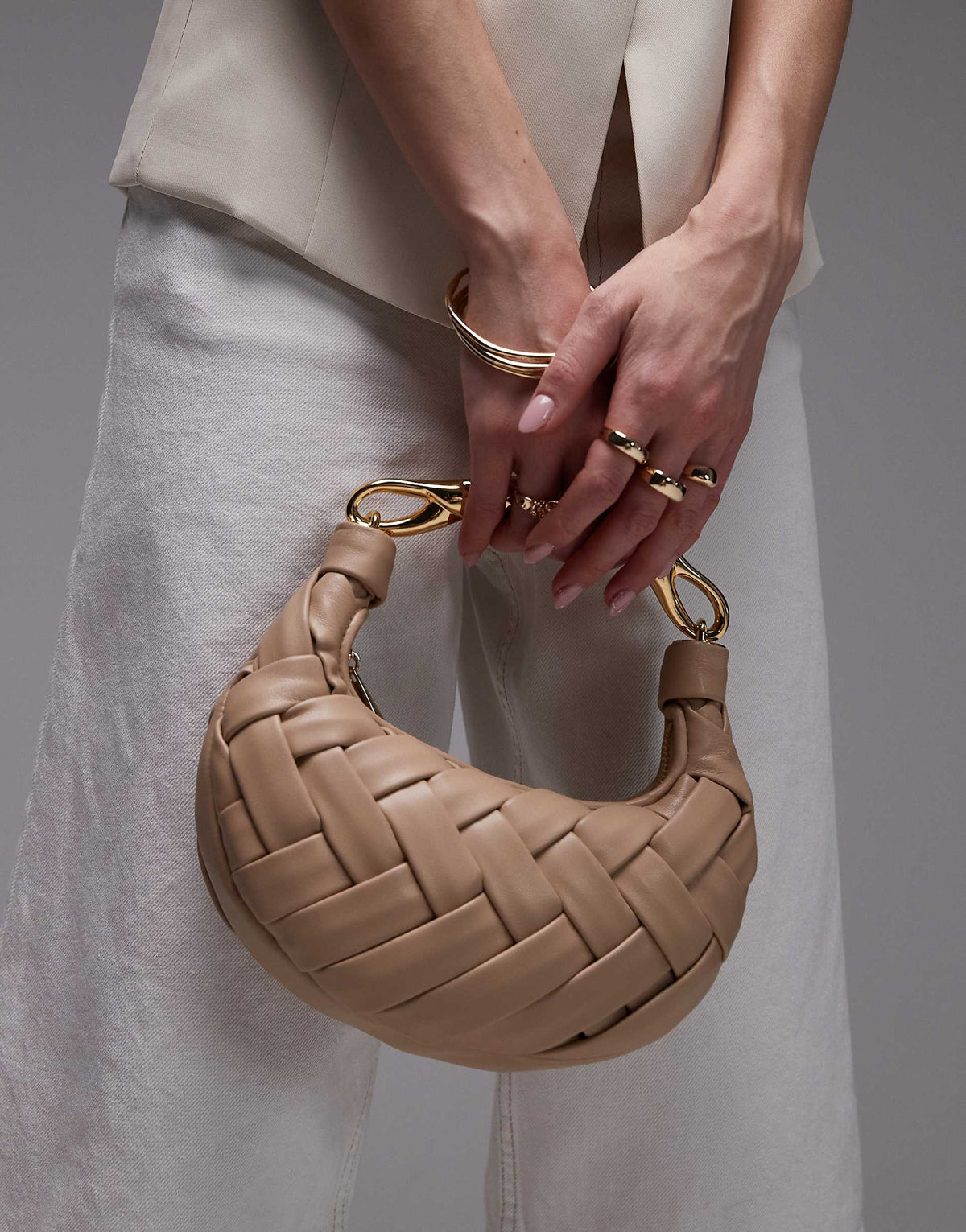 JW PEI Orla Weave Handbag in Almond
