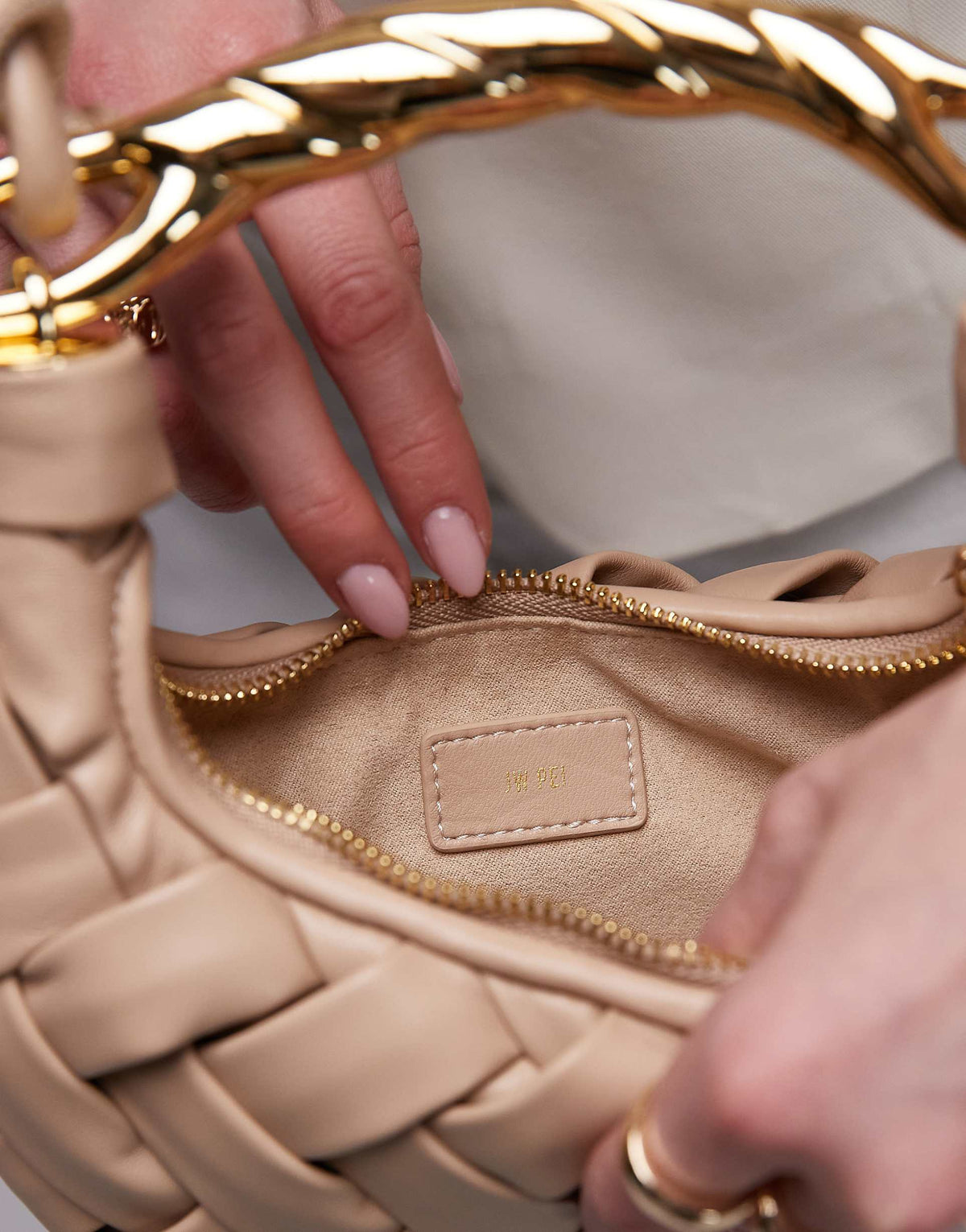 JW PEI Orla Weave Handbag in Almond