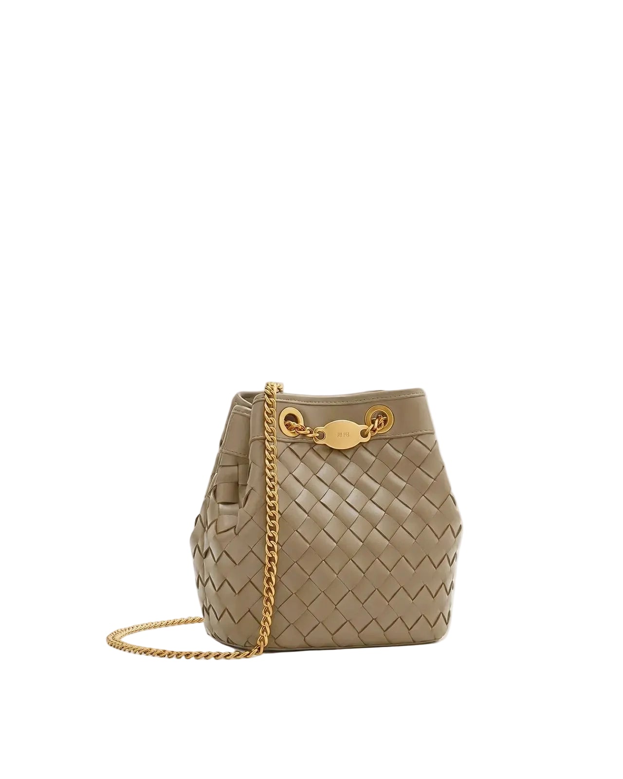 JW PEI Yara Hand Woven Bucket Bag in Taupe