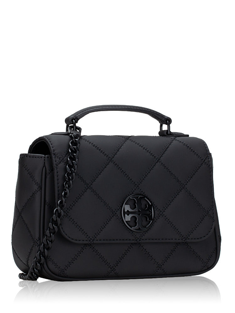 Tory Burch Willa Matt Quilted with Black Hardware Women's Mini Top Handle Crossbody Bag