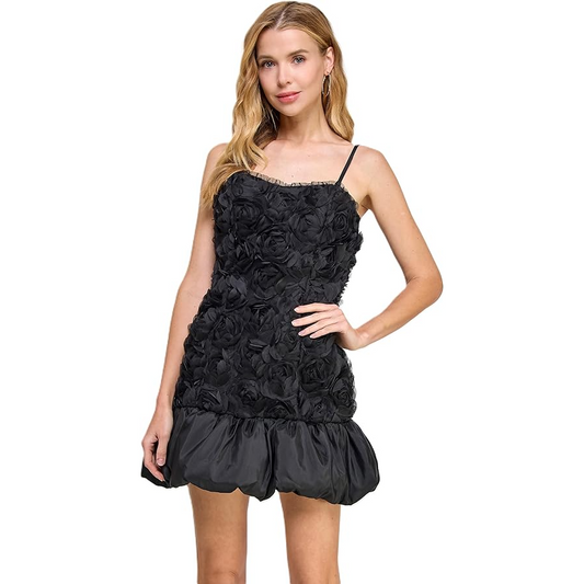 Morgan and co Chiffon Floral Bubble Mini Dress with Spaghetti Straps size 13