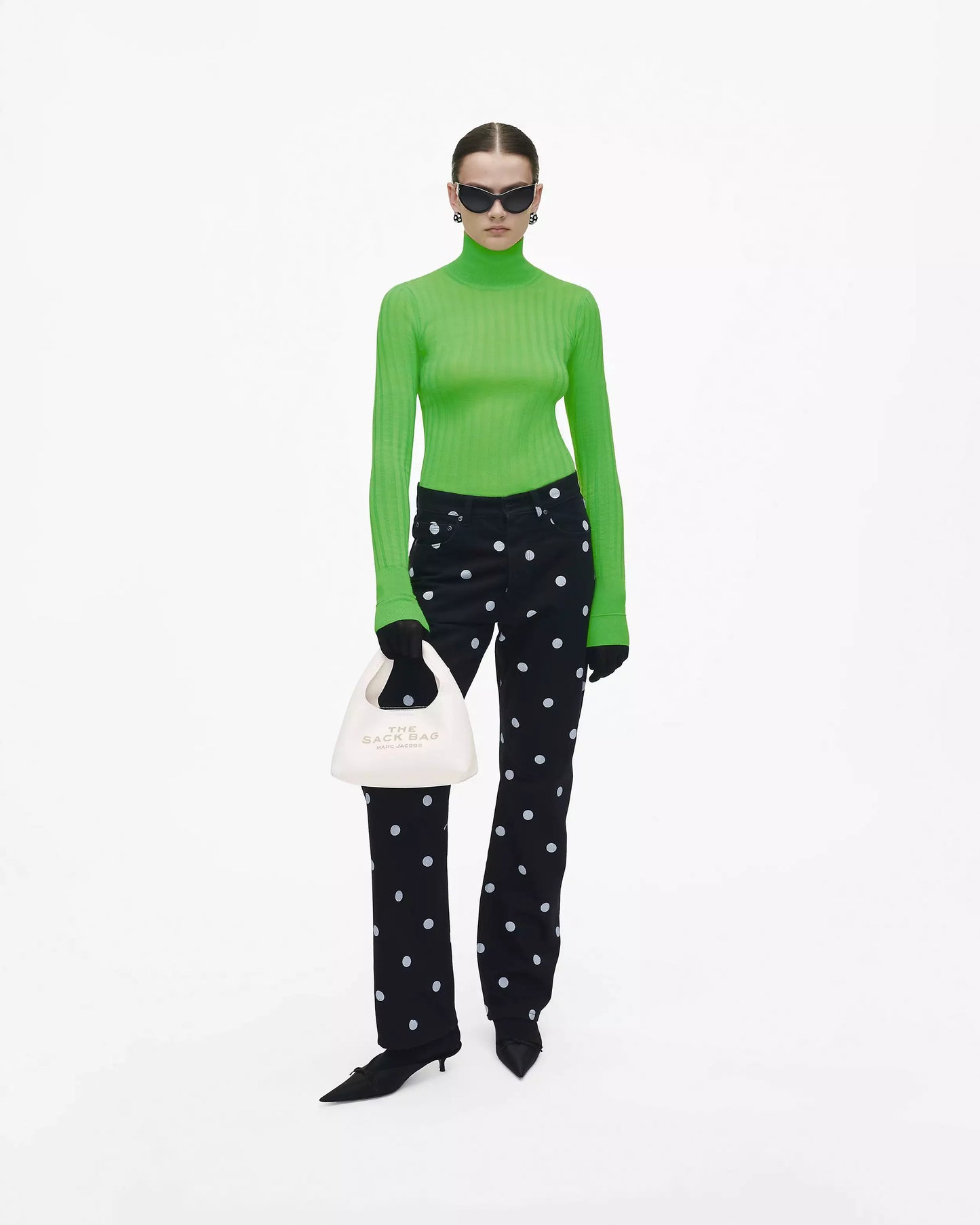 MARC JACOBS THE MINI SACK BAG IN OFF WHITE