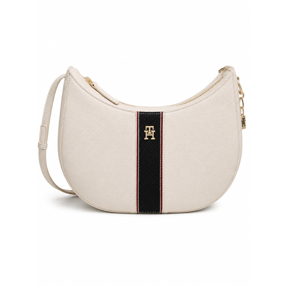 Tommy Hilfiger Shoulder Bag Off White Half Cir
