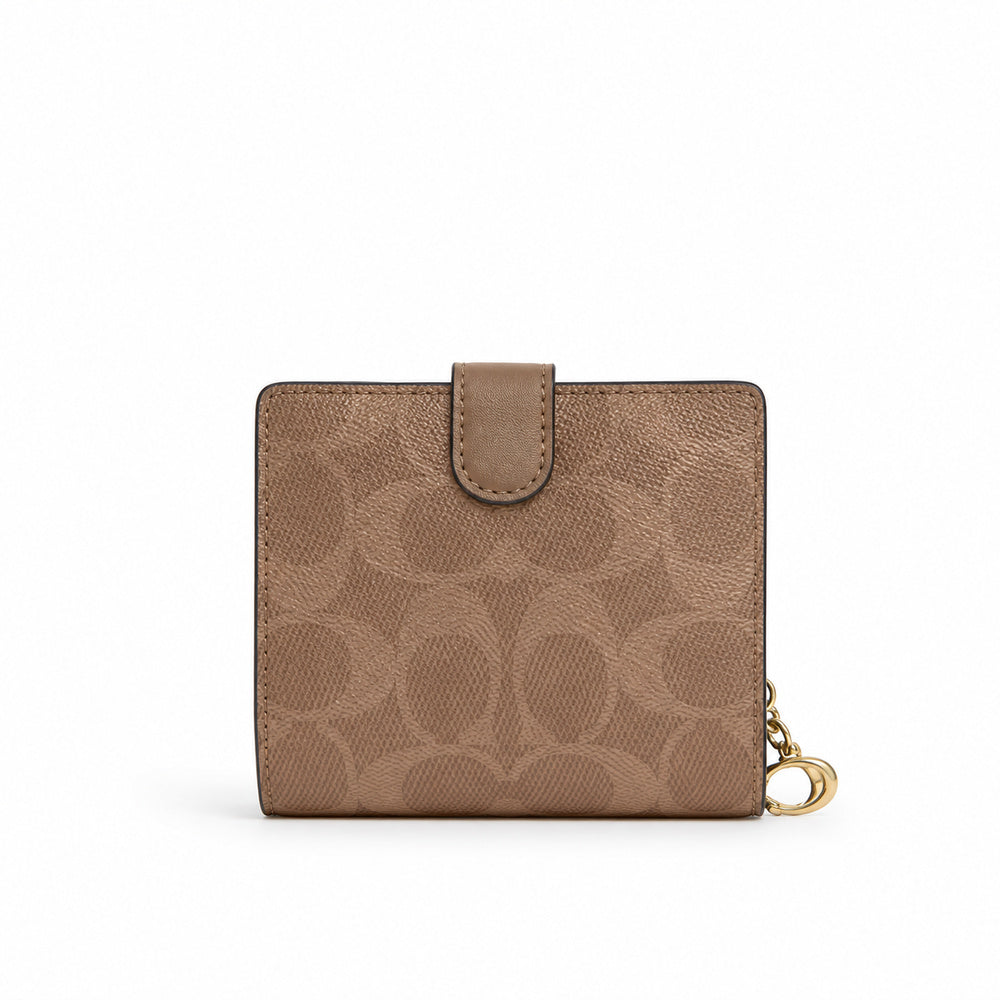 Coach Snap Wallet in Light Tan Signature Canvas
