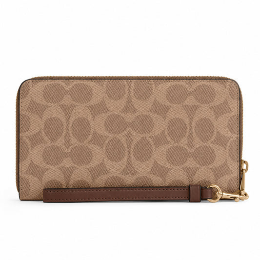 Coach Long Zip Around Wallet In Tab Signature Canvas