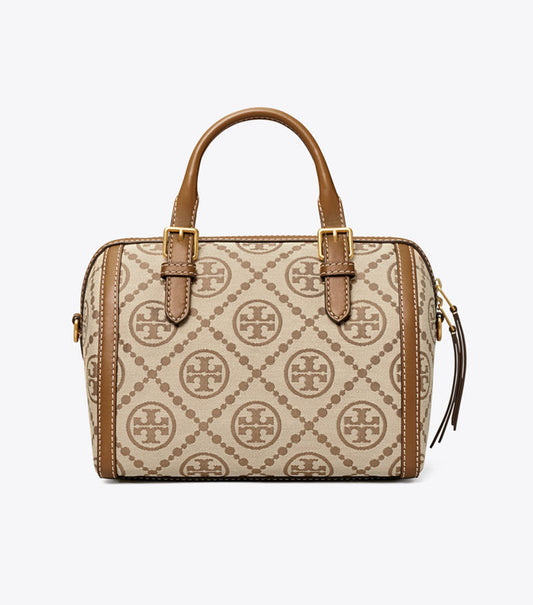 Tory Burch T Monogram barrel bag in camel