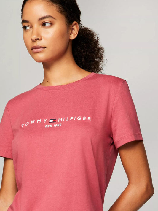 Tommy Hilfiger Embroidered Tommy Logo T-Shirt Light Crimson