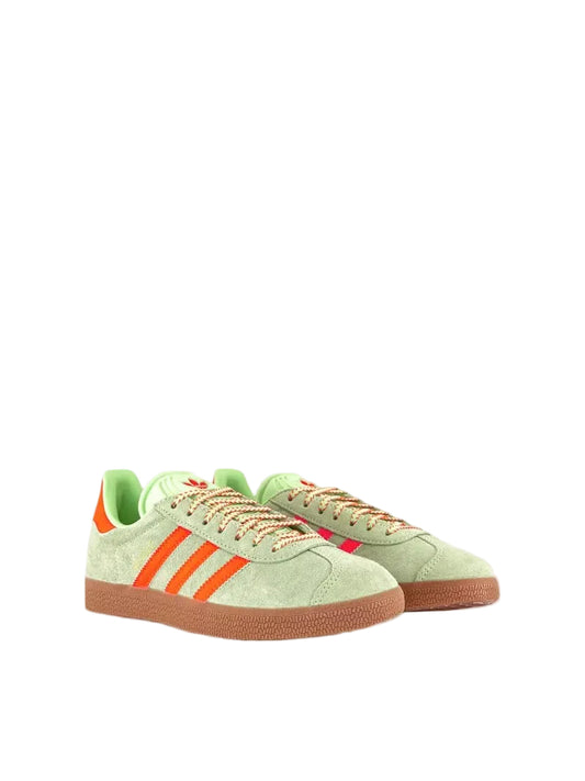 Adidas Gazelle Trainers Sneaker Semi Green Spark Solar Orange Gum