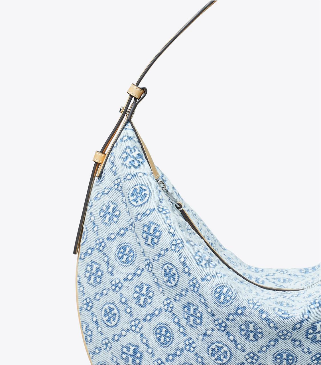 TORY BURCH T MONOGRAM DENIM BALLOON BAG