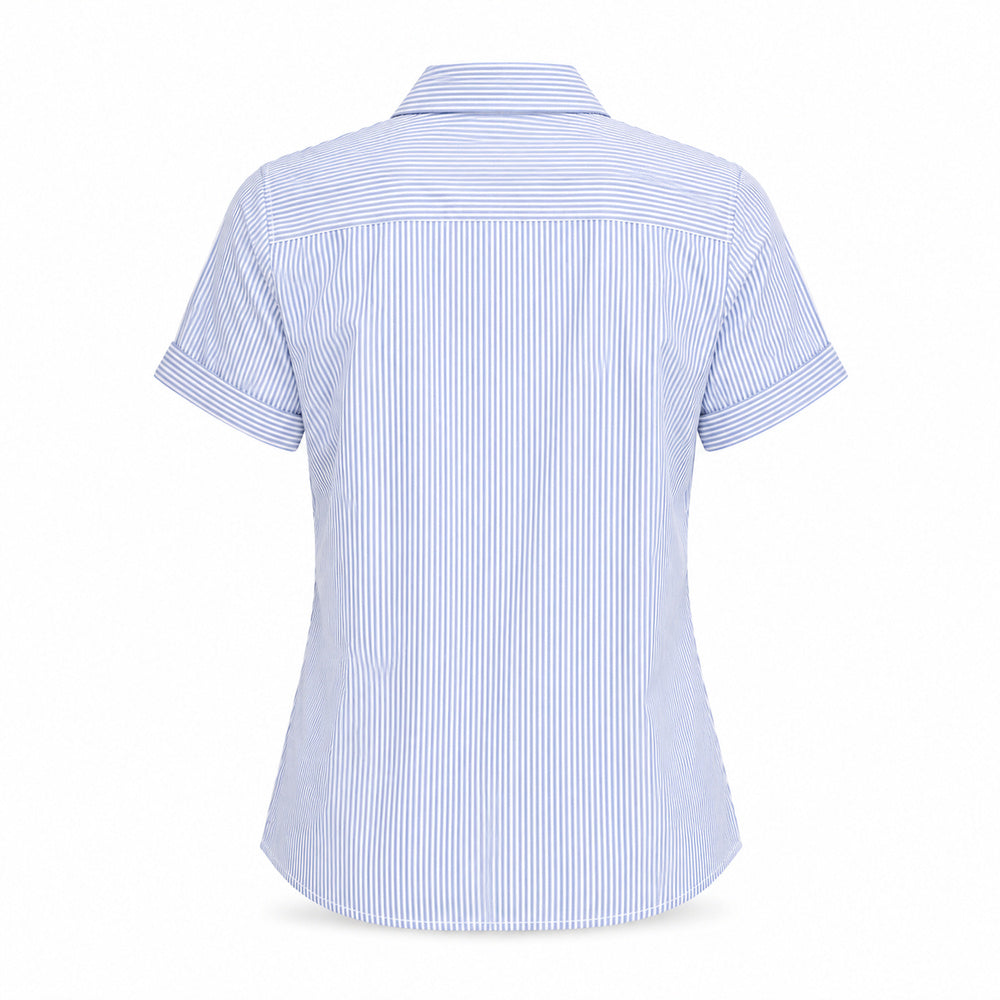 Tommy Hilfiger Women's Blue & White Striped Short-Sleeve Shirt