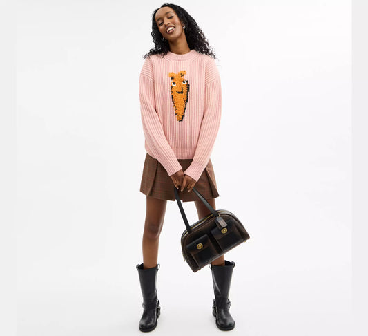 Coach Leather Double Swivel Clasp Bag