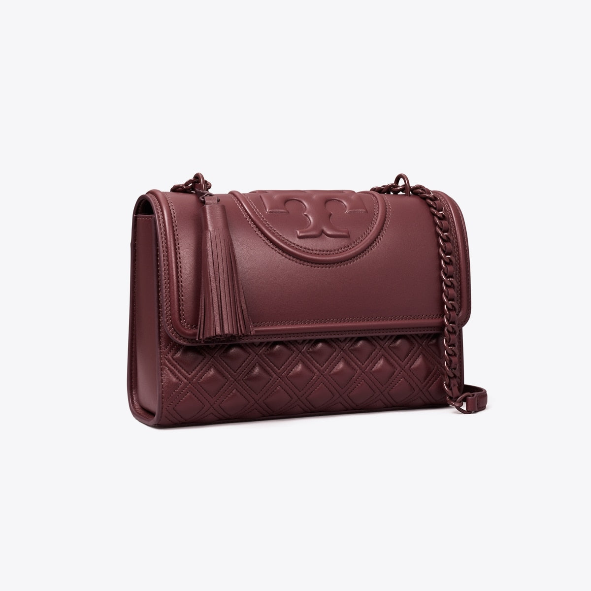 TORY BURCH FLEMING CONVERTIBLE SHOULDER BAG IN BURGUNDY