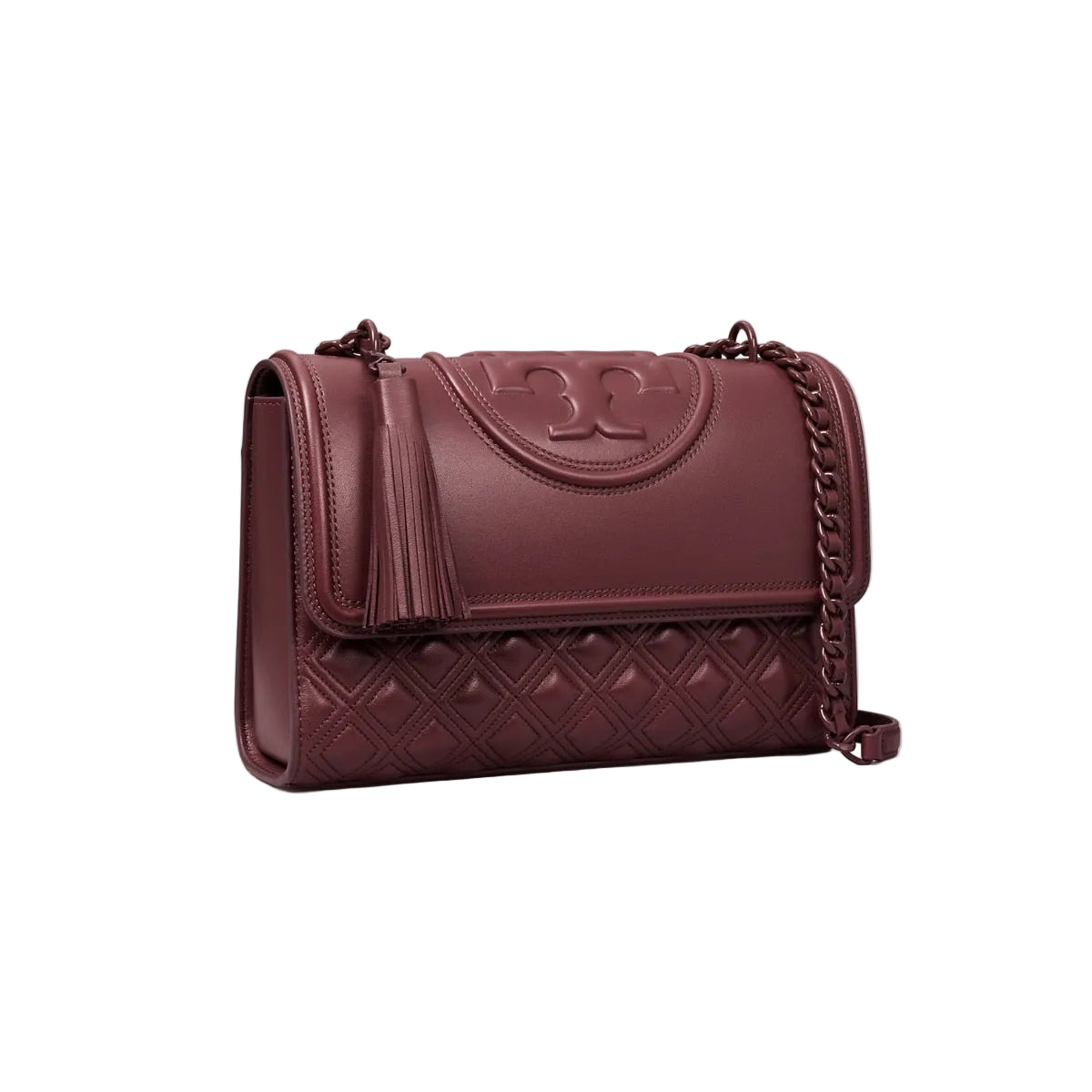 Tory Burch Fleming Convertible Large Shoulder Bag In Burgundy