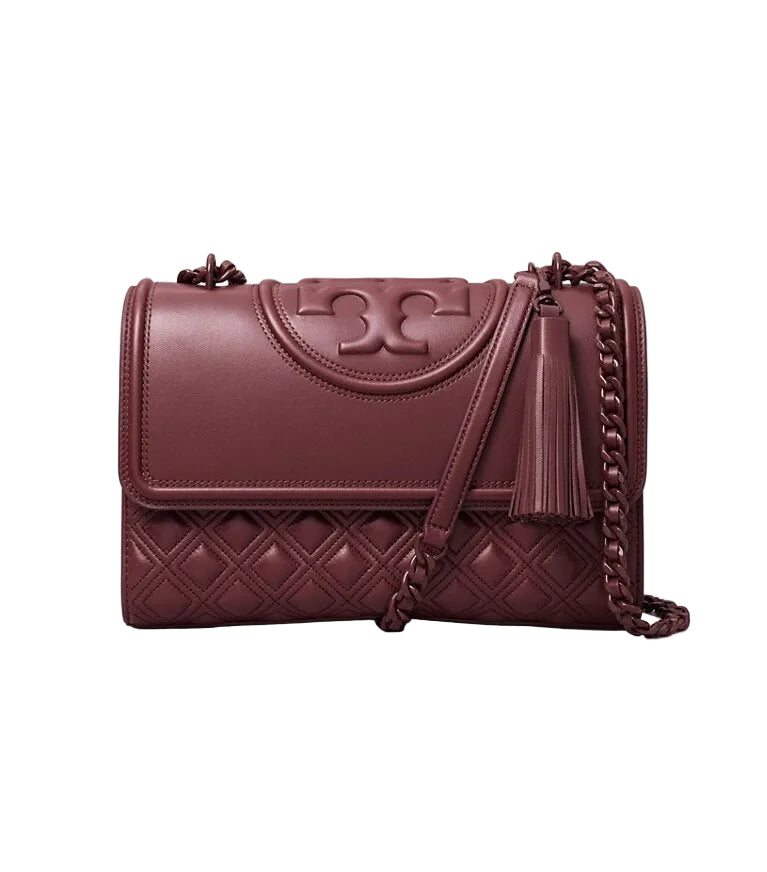 Tory Burch Fleming Convertible Large Shoulder Bag In Burgundy