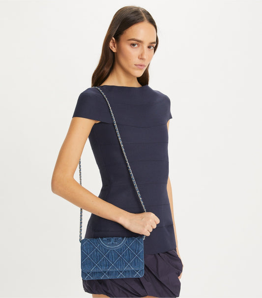 FLEMING SOFT DENIM CHAIN TORY BURCH