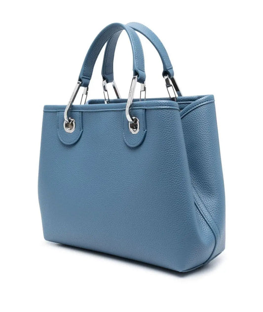Emporio Armani light blue faux leather shoulder bag
