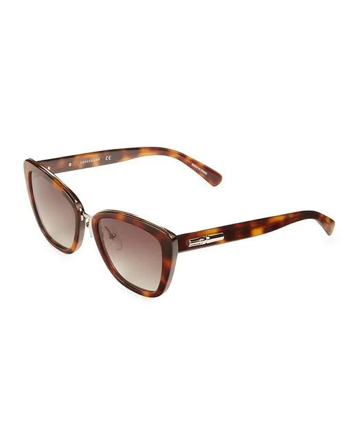 Longchamp 53MM Cat Eye Sunglasses havana