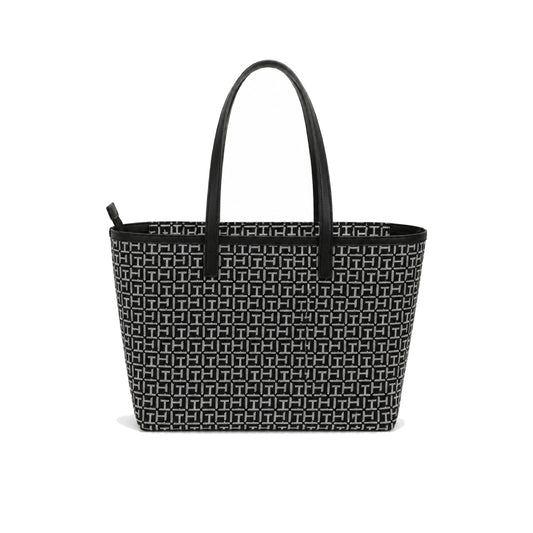 Tommy Tote Bag Large Grey x navy Sq