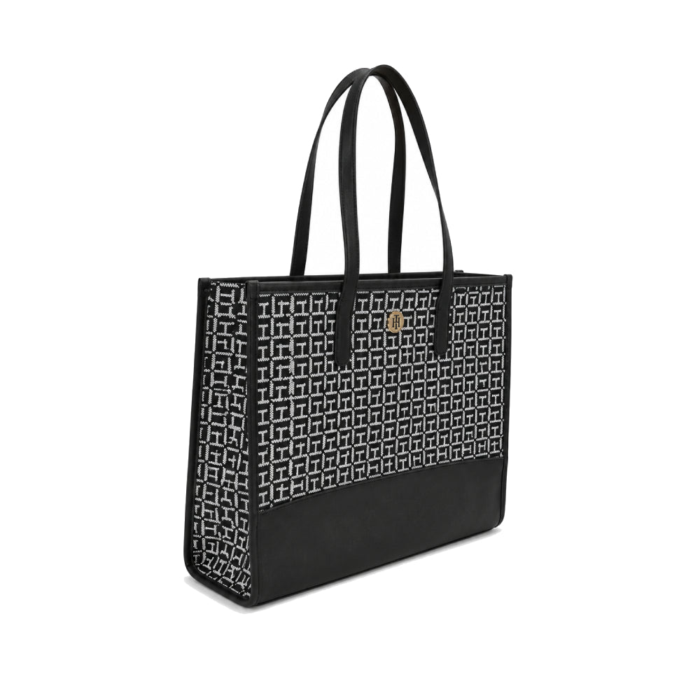 Tommy Tote Bag Large Grey x navy